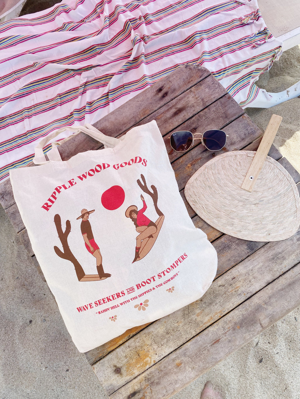 Waves & Boots Canvas Tote Bag