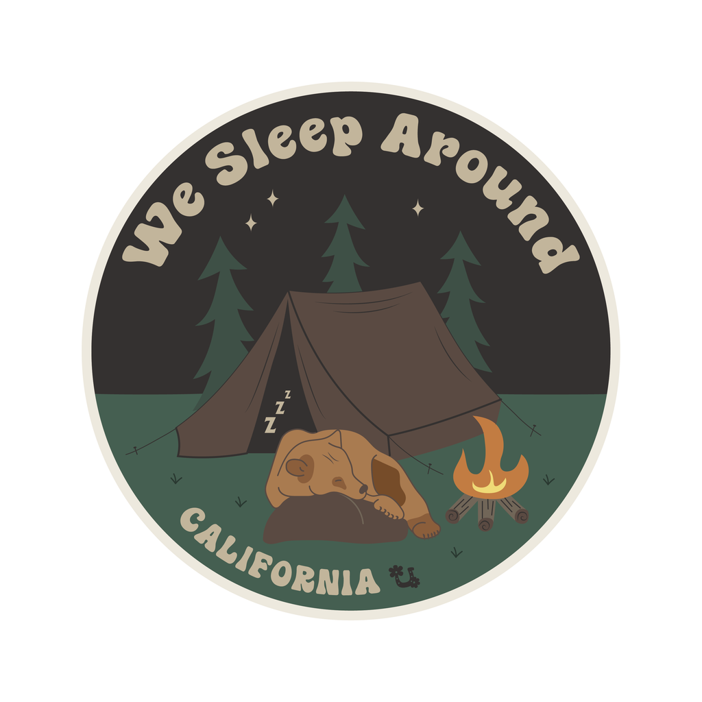We Sleep Around California Sticker