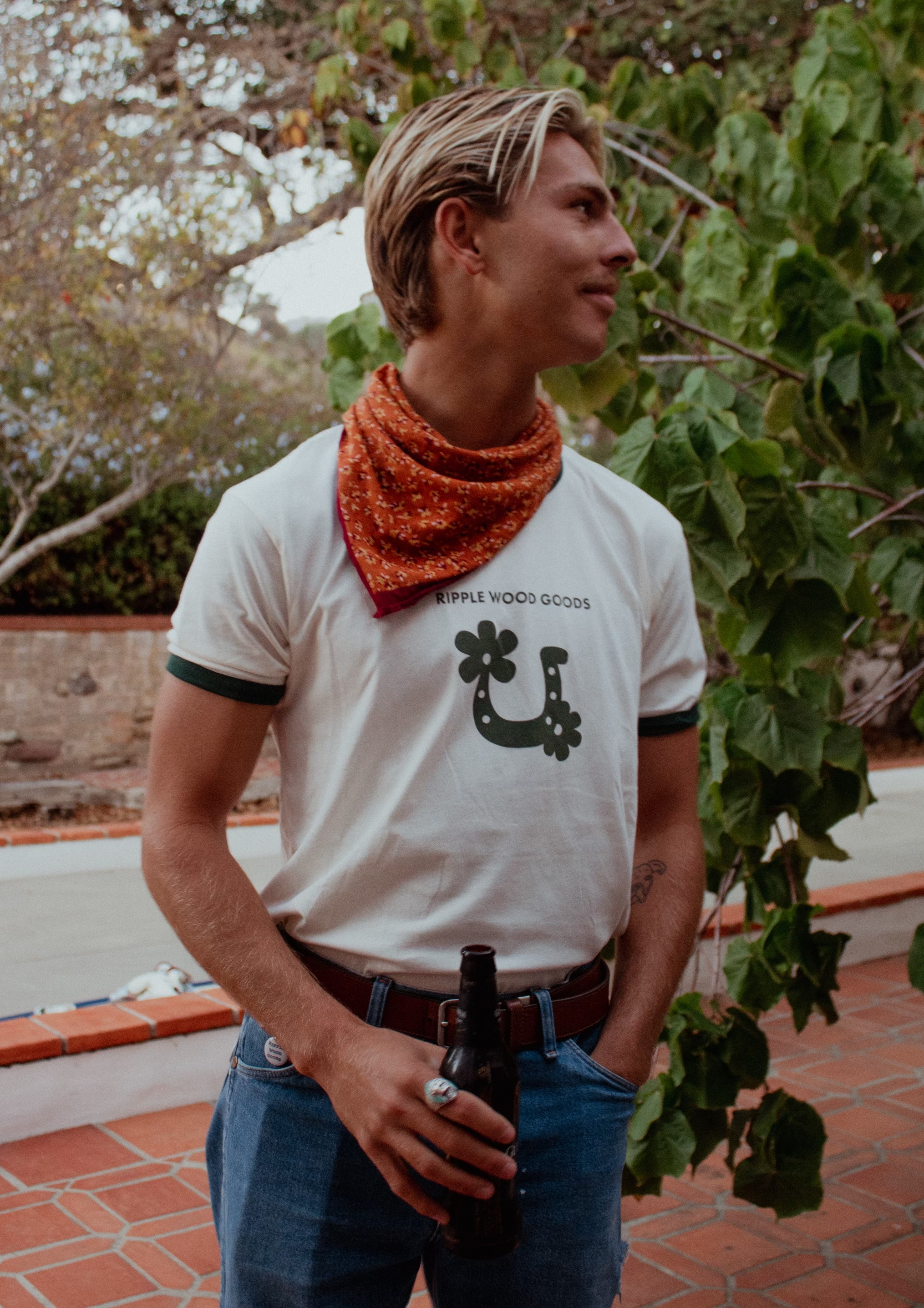 Logo Ringer Tee - Forest