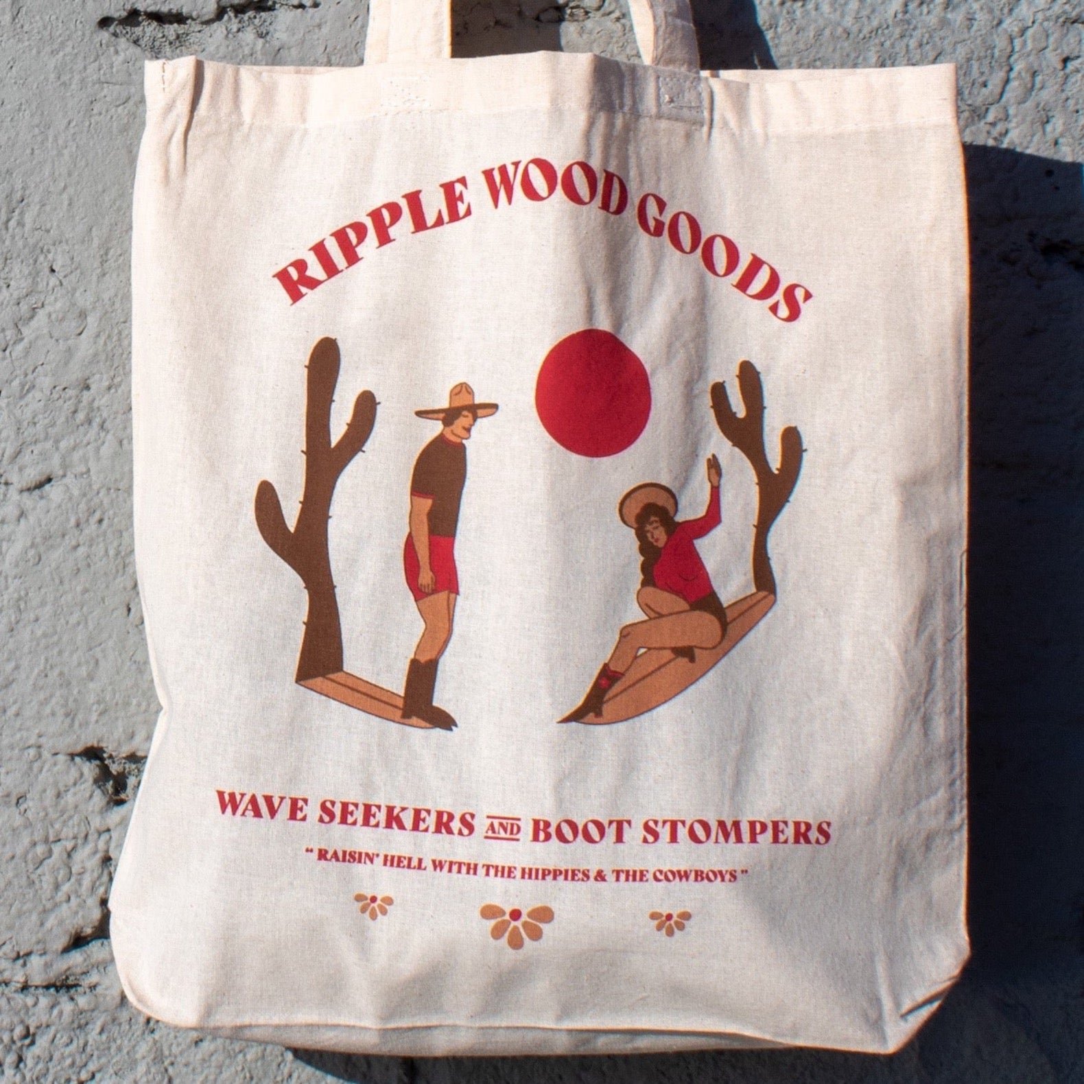 Waves & Boots Canvas Tote Bag