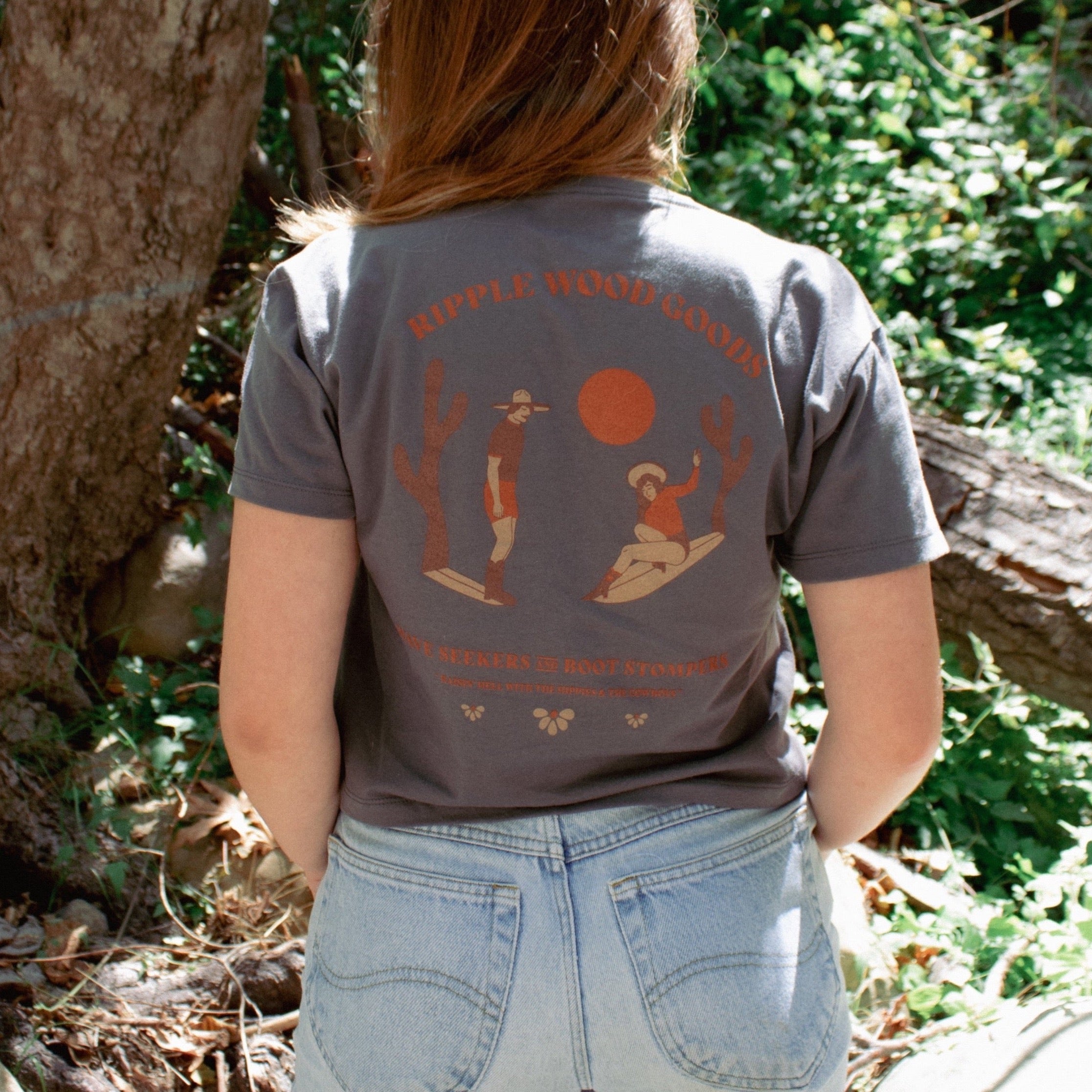 Waves & Boots Women's Crop Tee - Ash